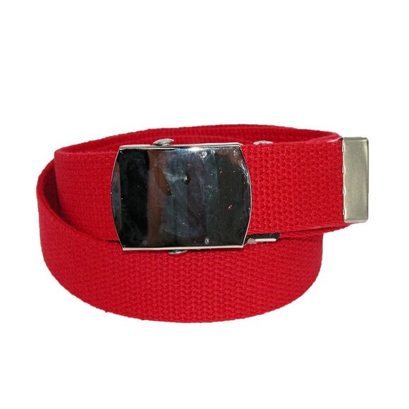 CTM Big & Tall Cotton Adjustable Belt with Nickel Buckle - Picture 1 of 2